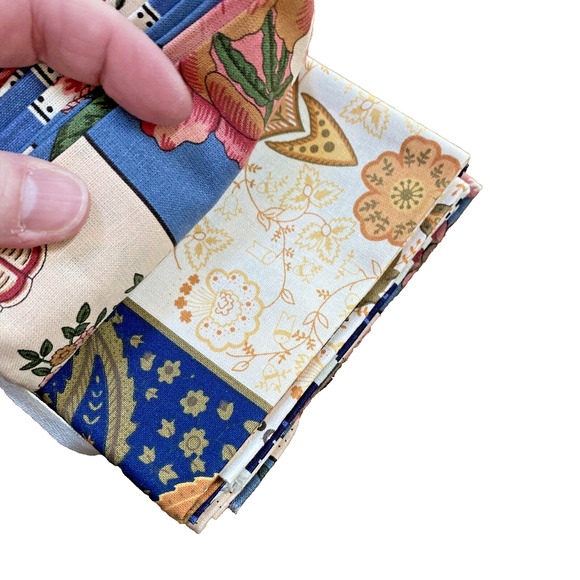 Portugal Traditional Fabric Bundle 6 Piece Country Farmhouse NWT Blues Pinks - Picture 5 of 7